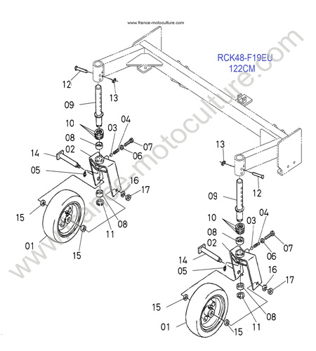 RCK48 - Roues AV KUBOTA F1900