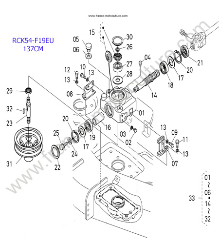 RCK54 - Boitier KUBOTA F1900