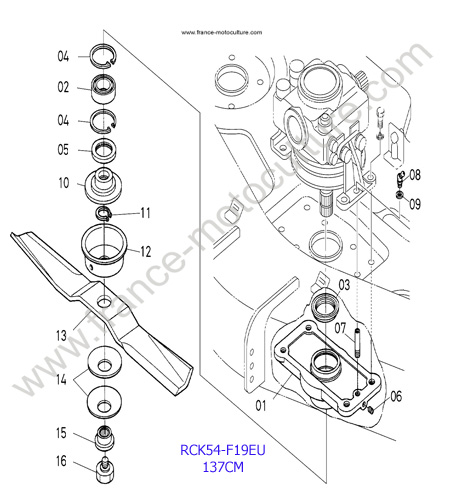 RCK54 - Poulie centre KUBOTA F1900