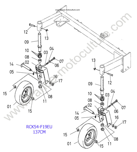RCK54 - Roues AV KUBOTA F1900