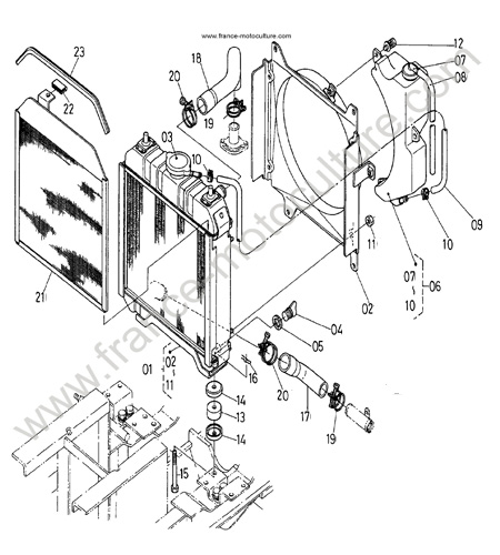Radiateur (serie av 11443) KUBOTA F1900