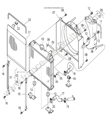 Radiateur (serie ap 11443) KUBOTA F1900