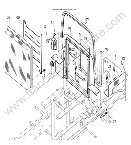 Plateau poussiere (av 11525) KUBOTA F1900