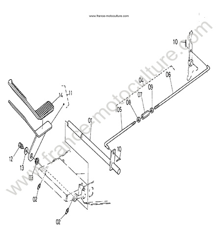 Pedale commande vitesse KUBOTA F1900