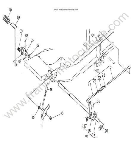 Commande frein KUBOTA F1900