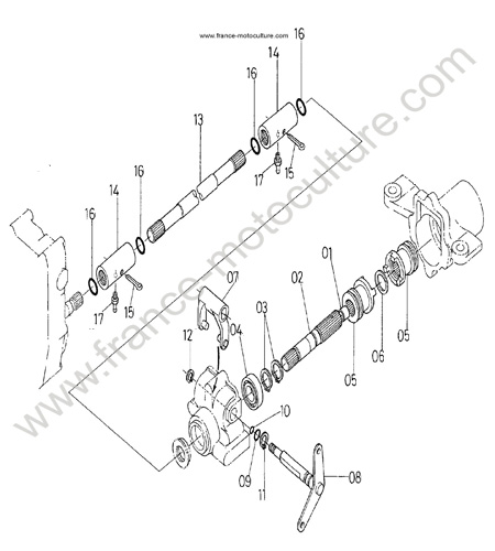 Arbre entrainement KUBOTA F1900
