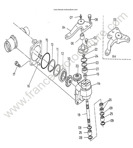 Bras fusee KUBOTA F1900