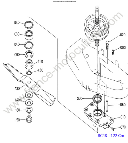 RC48 - Palier/lame centre KUBOTA F1900