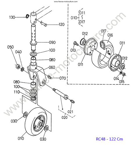 RC48 - Roues AV KUBOTA F1900