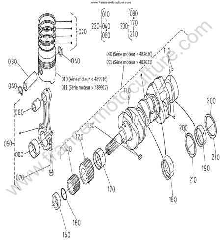 Pistons / vilebrequin KUBOTA F2400