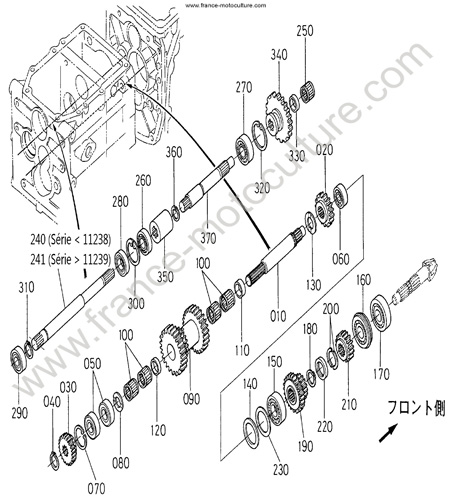 Deuxieme arbre KUBOTA F2400