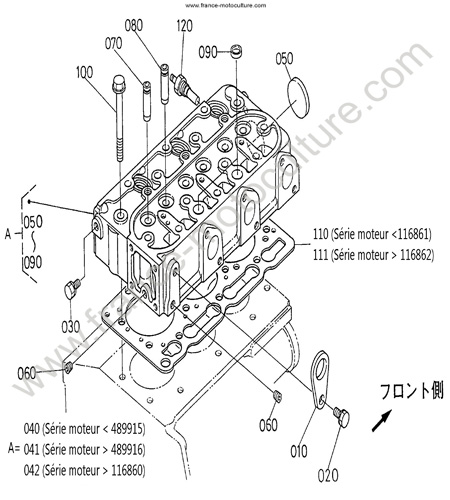 Culasse KUBOTA F2400