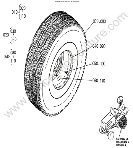 Roue AV KUBOTA F2400