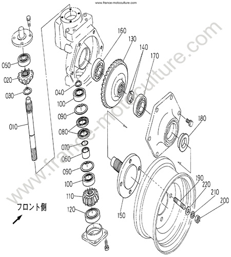 Moyeu roue AR KUBOTA F2400