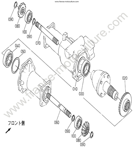 Arbre entrainement AR KUBOTA F2400