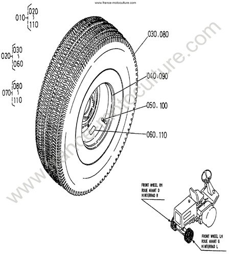 Roue AR KUBOTA F2400
