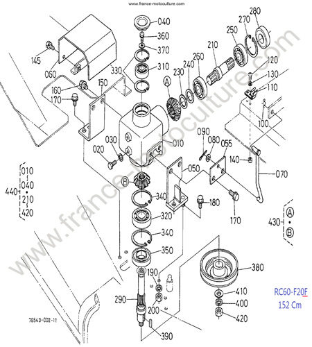 RC60F20F/Renvoi angle KUBOTA F2400
