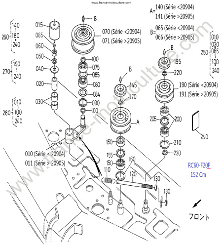 RC60F20F/Poulie KUBOTA F2400
