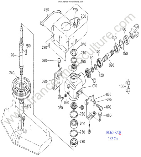 RC60F20R/Renvoi angle KUBOTA F2400