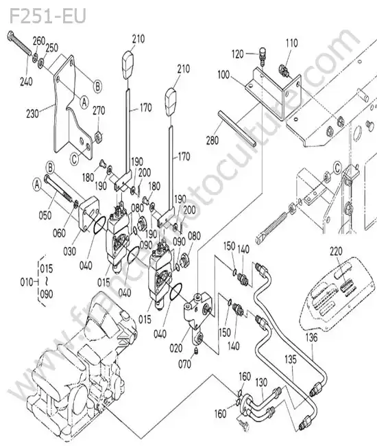 Distributeur (2 soupapes / option) KUBOTA F251