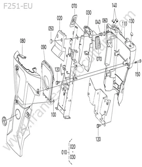 Carters colonne direction KUBOTA F251