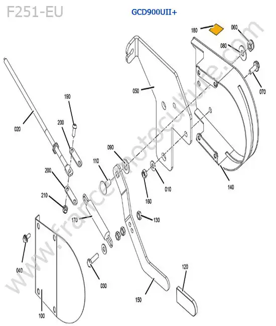 GCD900UII+ / levier commande KUBOTA F251