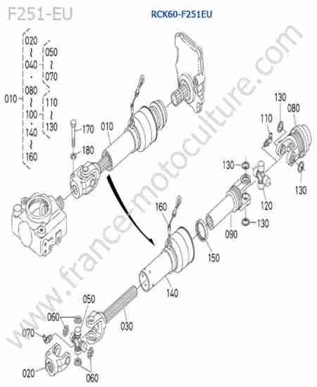 KUBOTA - F251 : RCK60 / cardan