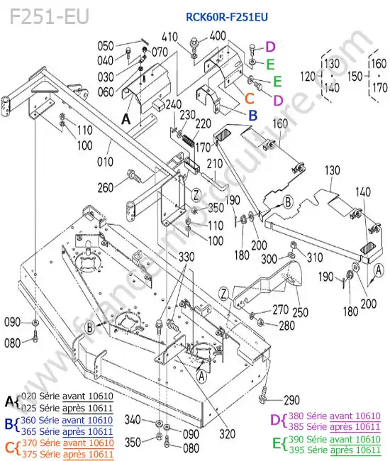RCK60R / couvercle KUBOTA F251