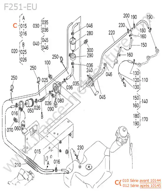 Circuit carburant KUBOTA F251