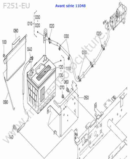 KUBOTA - F251 : Batterie avant 11048