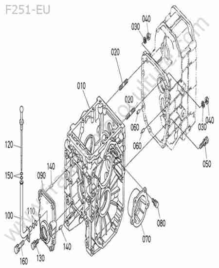 KUBOTA - F251 : Carter differentiel arriere