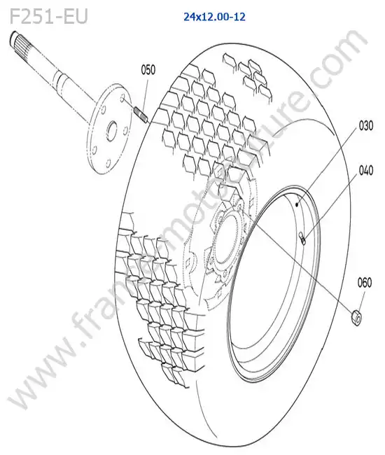 Roue avant (24x12.00-12) KUBOTA F251
