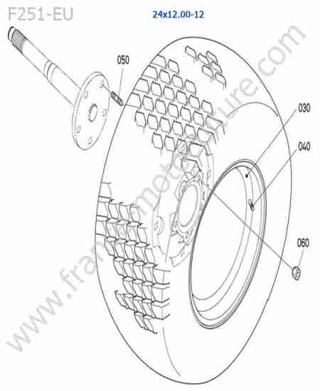KUBOTA - F251 : Roue avant (24x12.00-12)