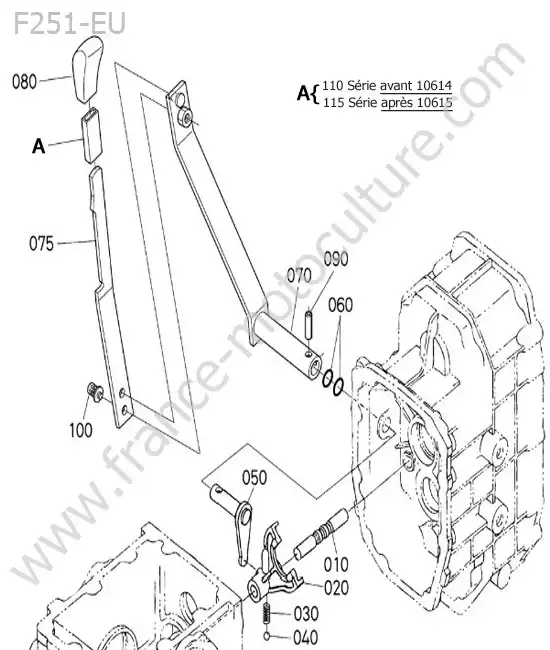 Levier changement gamme KUBOTA F251
