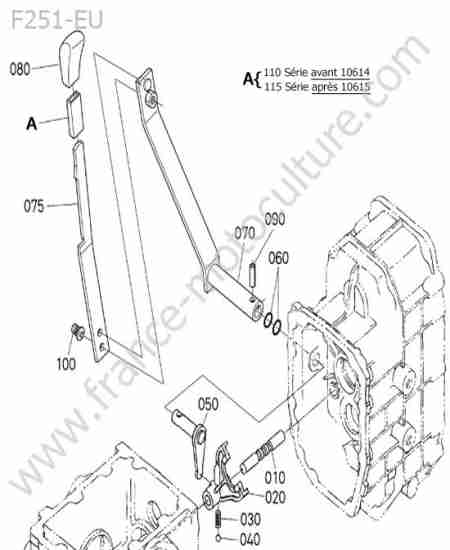 KUBOTA - F251 : Levier changement gamme