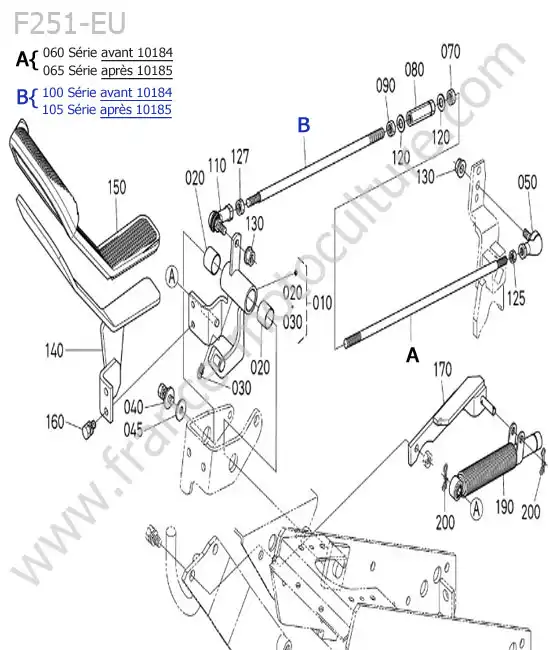 Pedale avancement KUBOTA F251