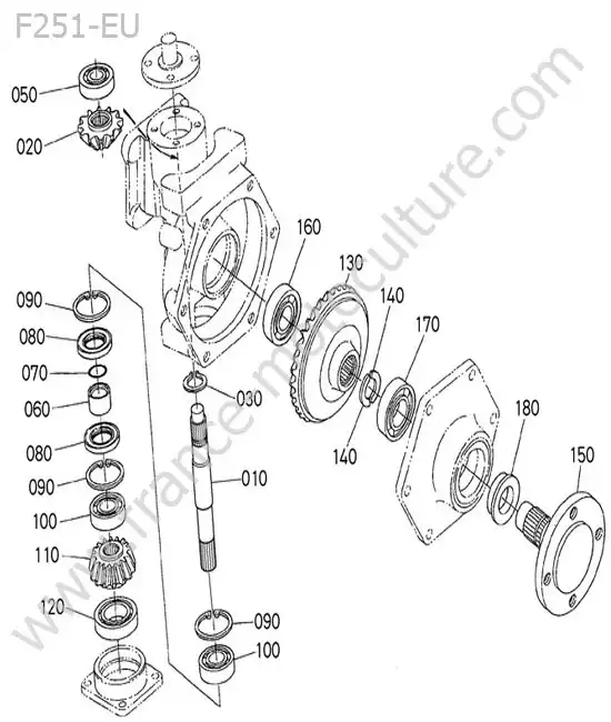 Reducteur arriere KUBOTA F251
