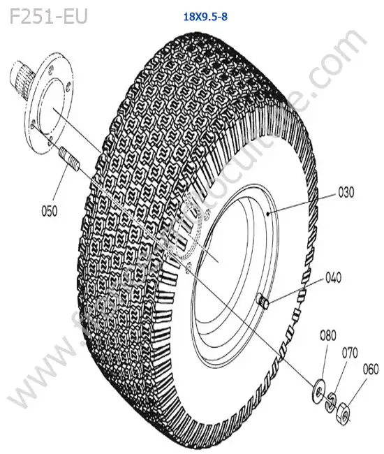Roue arriere (18x9.5-8) KUBOTA F251