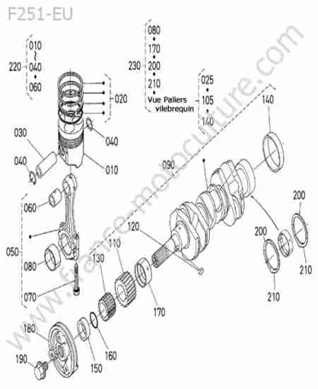 KUBOTA - F251 : Piston / vilebrequin