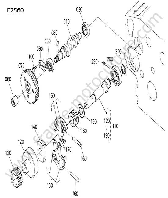 Arbre a cames de pompe KUBOTA F2560