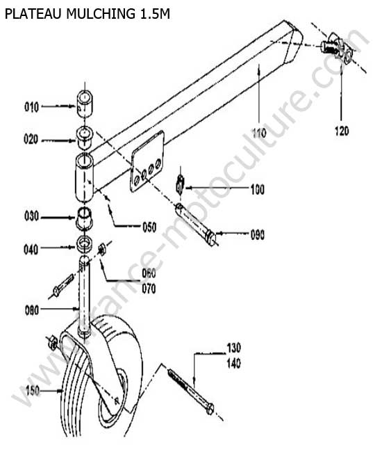 Roue avant plateau mulch 1.5m KUBOTA F2560
