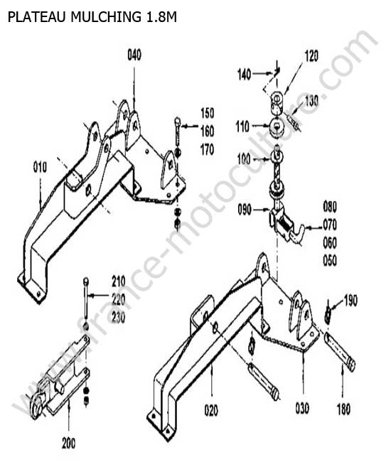 Support plateau mulch 1.8m KUBOTA F2560