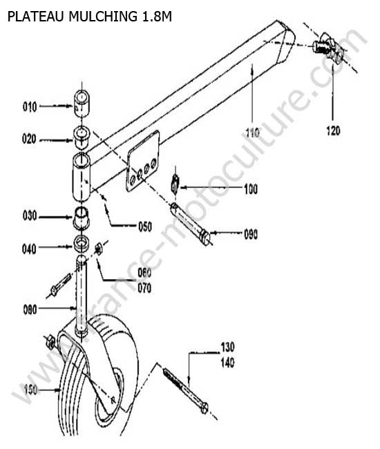 Roue avant plateau mulch 1.8m KUBOTA F2560