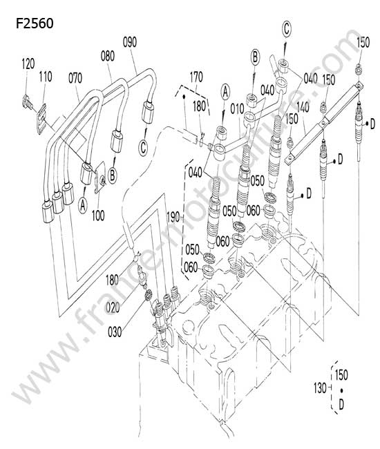 Porte injecteur - bougies KUBOTA F2560