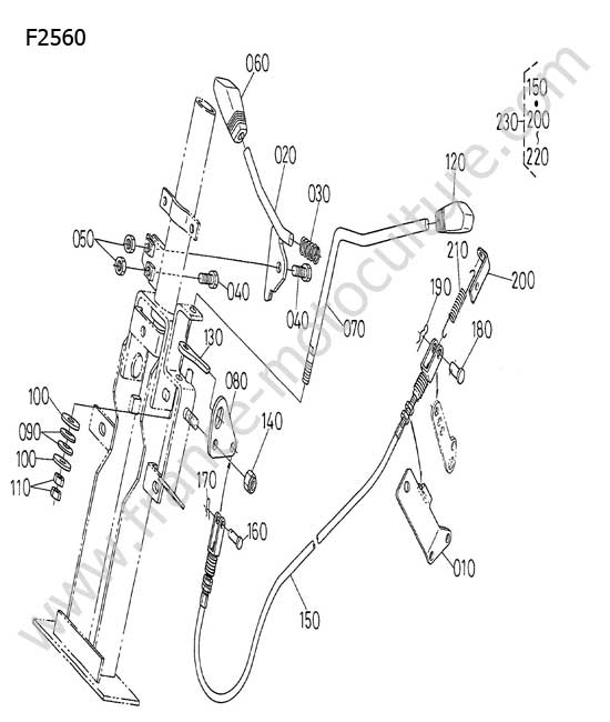 Levier accelerateur KUBOTA F2560