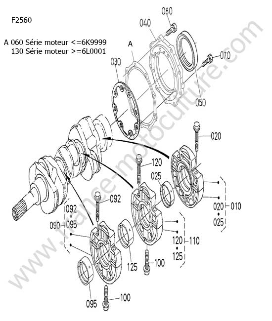 Palier vilebrequin KUBOTA F2560