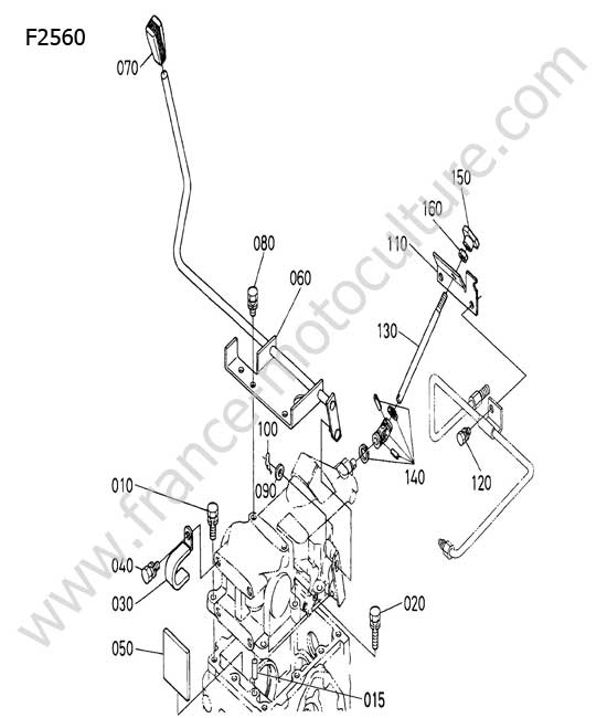 Levier commande hydraulique KUBOTA F2560