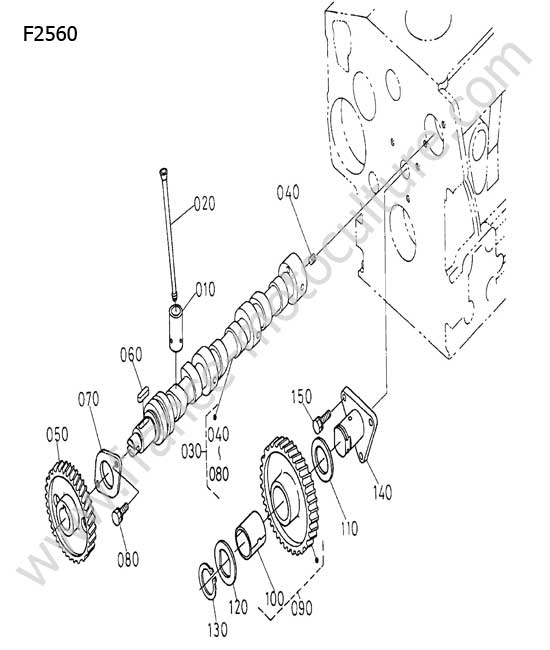Arbre a cames KUBOTA F2560