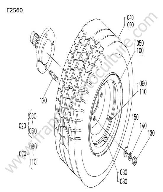 Roue arriere KUBOTA F2560