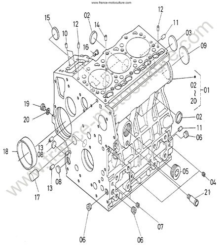 Bloc moteur KUBOTA F2880